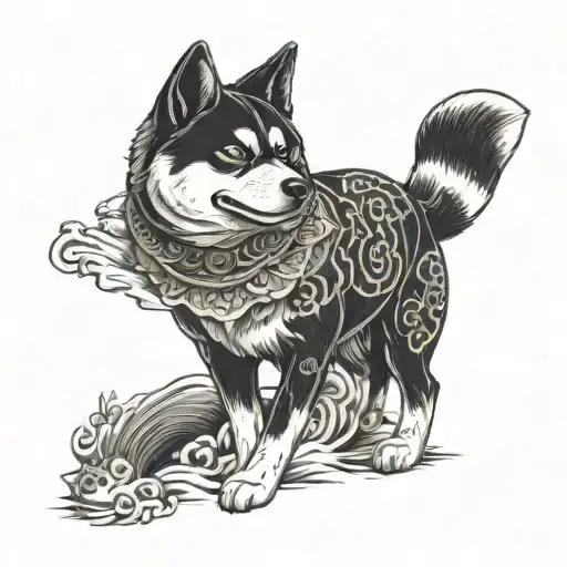 Akita inu tattoo design idea
