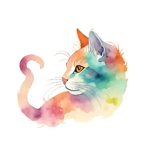 cat semicolon tattoo design idea
