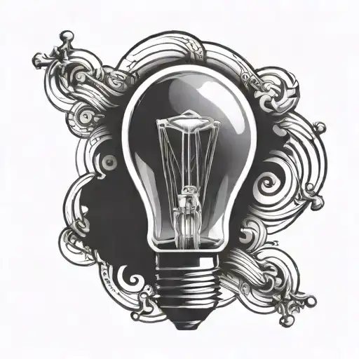 lightbulb symbolizing strength tattoo design idea