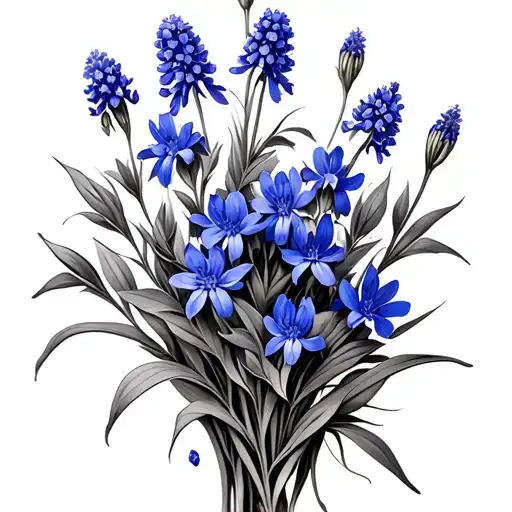 bluebonnets wrapped tattoo design idea