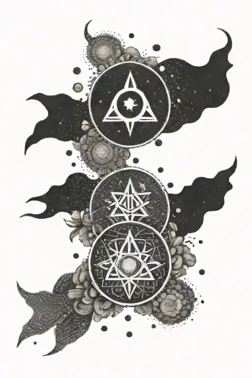 triple goddess symbol tattoo design idea