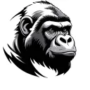 Natural gorilla face tattoo design idea