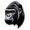 Natural gorilla face tattoo design idea