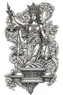 lady justice tattoo design idea
