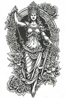 lady justice tattoo design idea