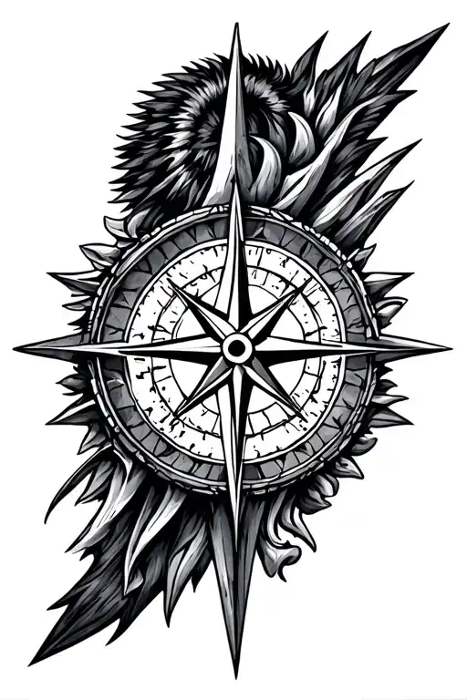 nordic compass design tattoo design idea