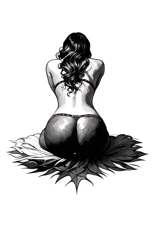 buttocks of a woman tattoo design idea