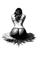 buttocks of a woman tattoo design idea