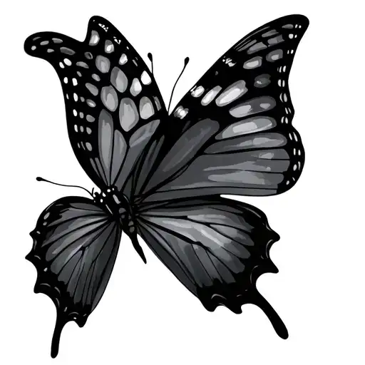 black little butterflies tattoo design idea