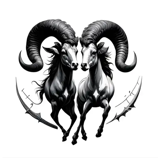 aries and sagittarius tattoo design idea