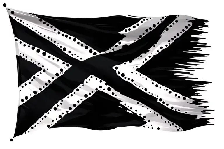 scottish flag, aboriginal dot painting design tattoo design idea