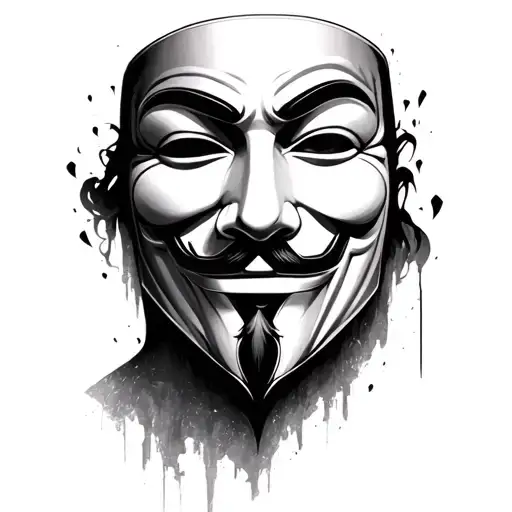 anon x v for vendetta tattoo design idea