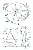 libra and capricorn constellations forming tattoo design idea