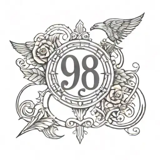 1998 in roman numerals tattoo design idea