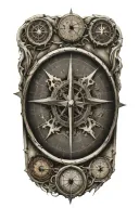 compass map inside tattoo design idea