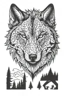 lone wolf tattoo design idea