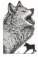 lone wolf tattoo design idea