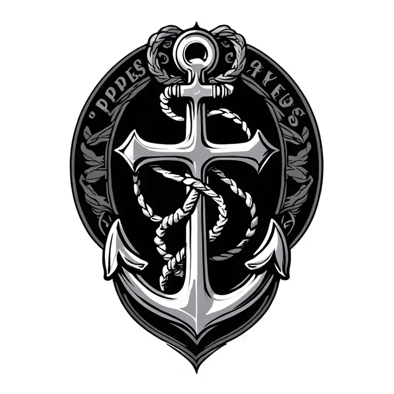 Popeyes anchor cross tattoo design idea