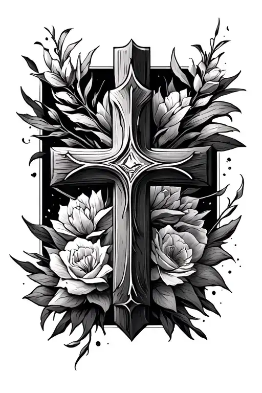 Philippians 4:13 cross tattoo design combining elements tattoo design idea