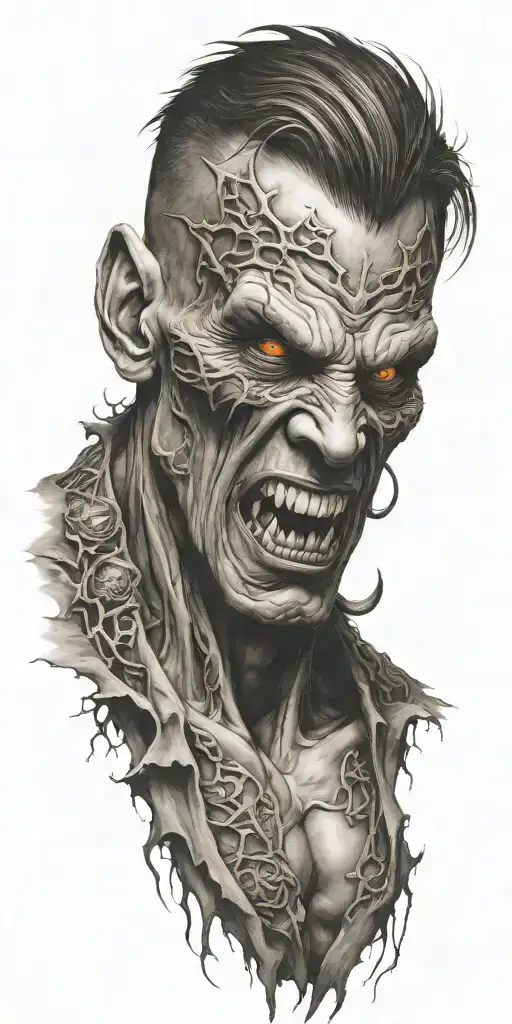 demonic realm tattoo design idea