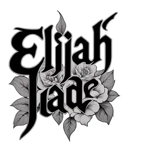 "Elijah Jade" Two Word Ambigram Generator tattoo design idea