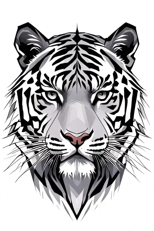tiger head tattoo design idea
