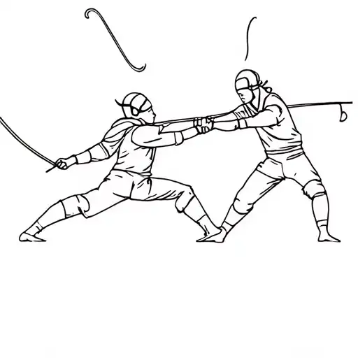 Fencing education Friendship love cunning tattoo design idea