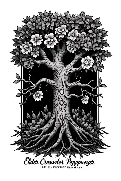 "Elder Crowder Peppmeyer" family tree tattoo design idea