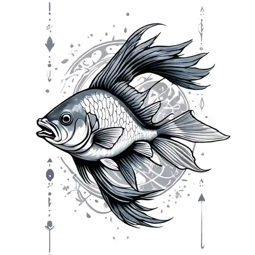 Gemini, fish, aquarius tattoo design idea