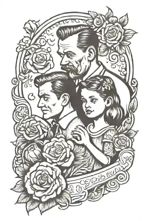 father daughter tattoo tattoo design idea
