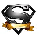 Superman logo with a C instead of a S. The logo is wrapped in a golden ribbon  tattoo design idea