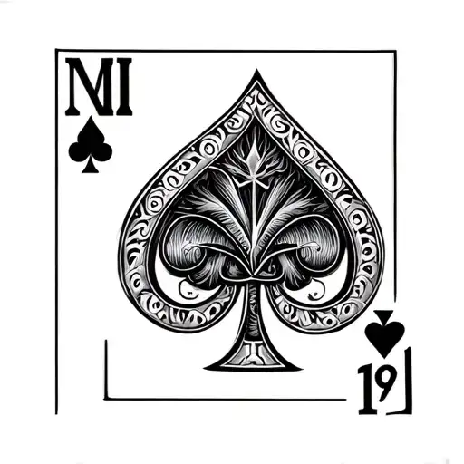 ace of clubs with number 19 incorporated tattoo design idea