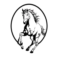 wounded horse galloping tattoo design idea