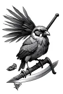 kiwi bird and sword tattoo design idea