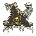 fractured running skeleton foot tattoo design idea