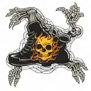 fractured running skeleton foot tattoo design idea