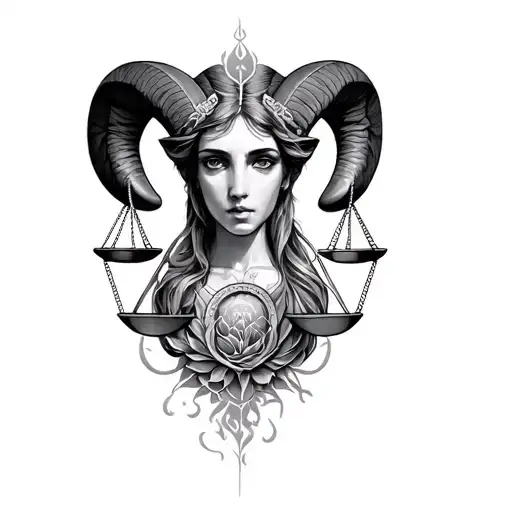 Aries Libra tattoo design idea