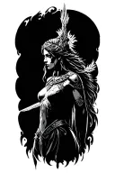 artemis goddess hunt tattoo design idea