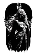 artemis goddess hunt tattoo design idea