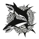 Polynesian shark tattoo design idea