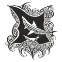 Polynesian shark tattoo design idea