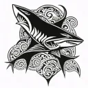 Polynesian shark tattoo design idea