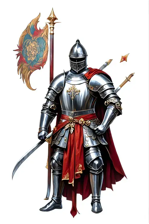 english knight tattoo design idea