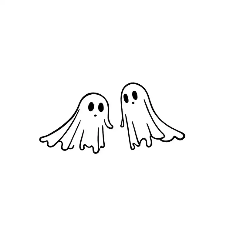 matching ghosts tattoo design idea