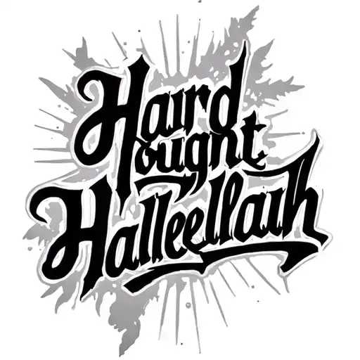 hard fought hallelujah in script tattoo design idea