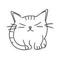 cat with white brush as tail tattoo design idea