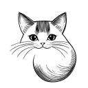 cat with white brush as tail tattoo design idea