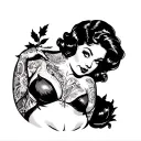 chubby tattooed pinup cartoon tattoo design idea
