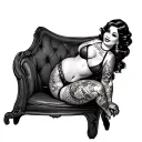 chubby tattooed pinup cartoon tattoo design idea