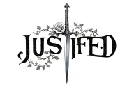 "justified" sword with rose and ivy vines tattoo design idea
